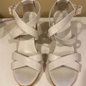 3 for $30 - Size 11 Cole Haan White Wedge sandals.